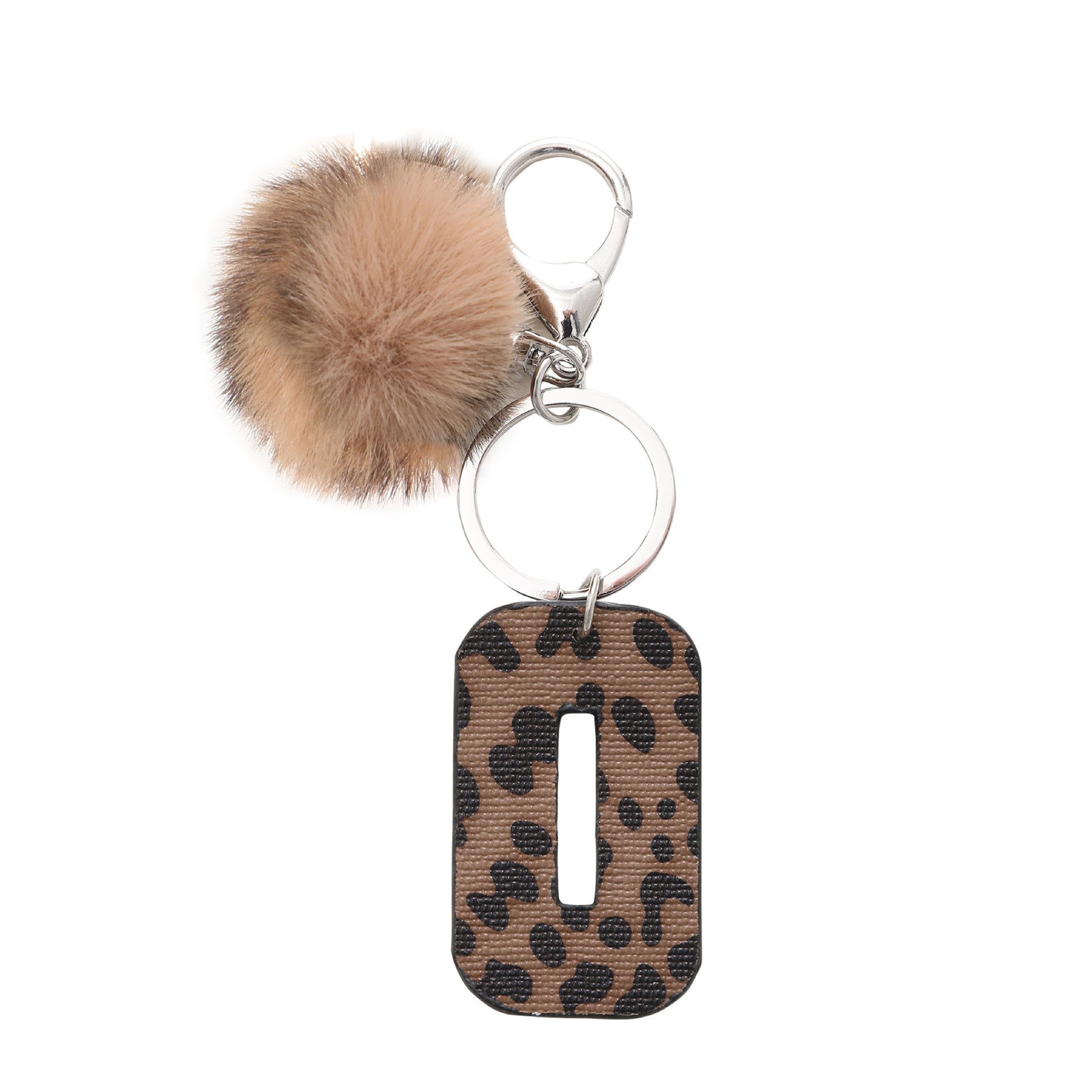 Wholesale Western Cowboy Style Leopard Print Oil Edge Letter Leather Keychains